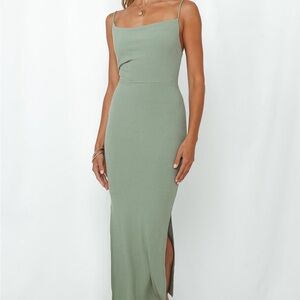 Hello Molly Rooftop Martinis for Two Midi Dress Sage